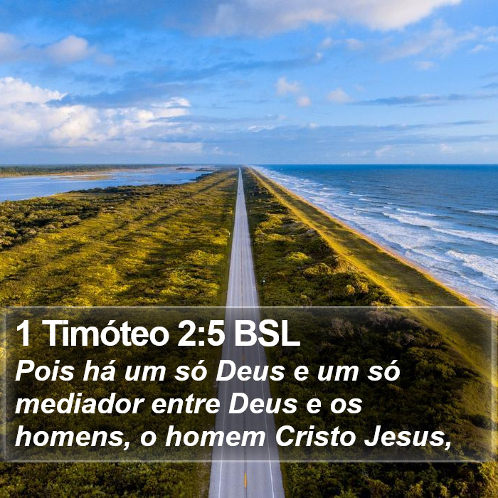Pois há um só Deus e um só mediador entre Deus e os homens, o homem Cristo Jesus, 1 Timóteo 2:5 (BSL)