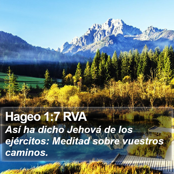 El libro de Hageo 1:7 Así dice Jehová de los ejércitos: Considerad vuestros caminos. (RVG)