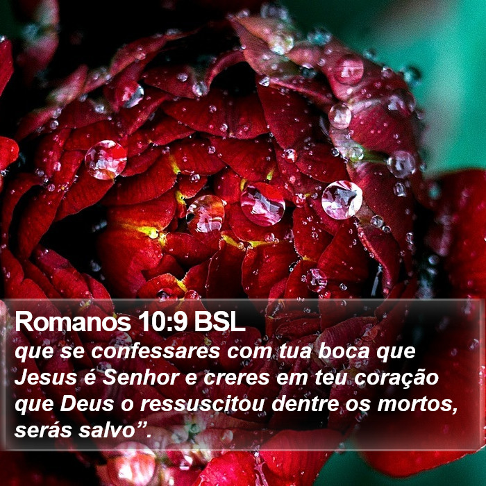 que se confessares com tua boca que Jesus é Senhor e creres em teu coração que Deus o ressuscitou dentre os mortos, serás salvo”. Romanos 10:9 (BSL)