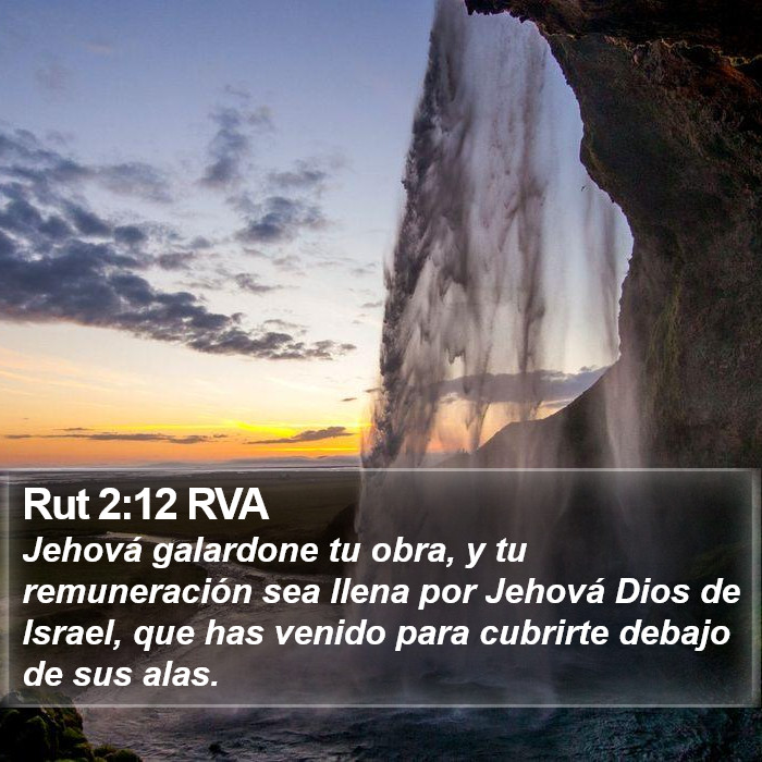 El libro de Rut 2:12 Jehová recompense tu obra, y tu remuneración sea completa por Jehová Dios de Israel, que has venido a refugiarte bajo sus alas. (RVG)