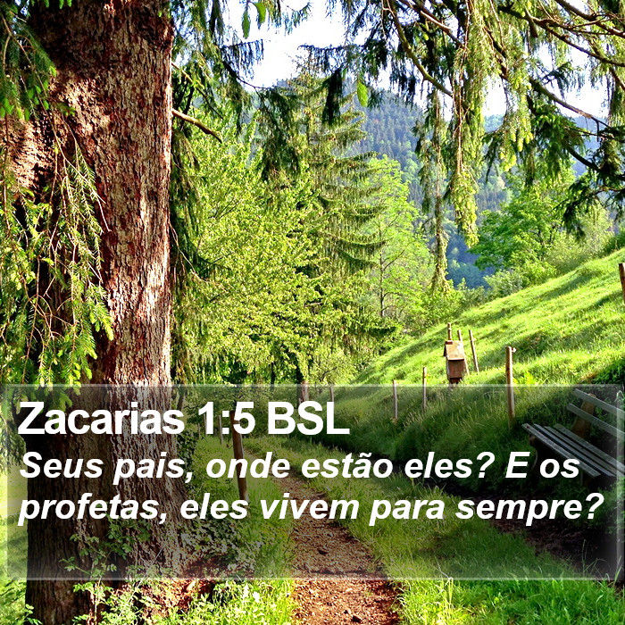 Seus pais, onde estão eles? E os profetas, eles vivem para sempre? Zacarias 1:5 (BSL)