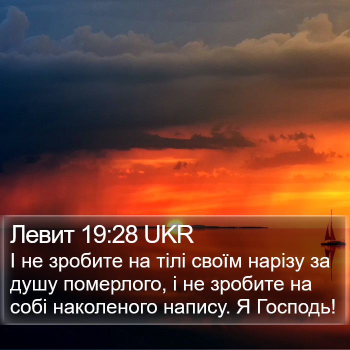 Левит (Leviticus) 19:28