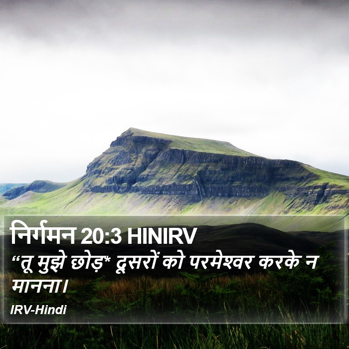 “तू मुझे छोड़* दूसरों को परमेश्‍वर करके न मानना। निर्गमन (Exodus) 20:3