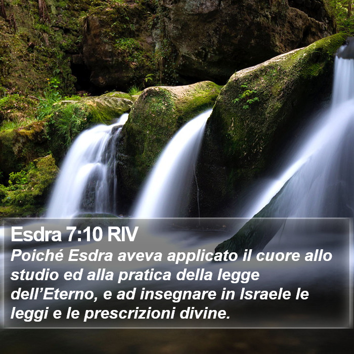 Il libro di Esdra - Poiché Esdra aveva applicato il cuore allo studio ed alla pratica della legge dell’Eterno, e ad insegnare in Israele le leggi e le prescrizioni divine. Esdra 7:10 RIV