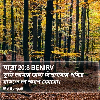 তুমি আমার জন্য বিশ্রামবার পবিত্র রাখতে তা স্মরণ কোরো। যাত্রাপুস্তক (Exodus) 20:8